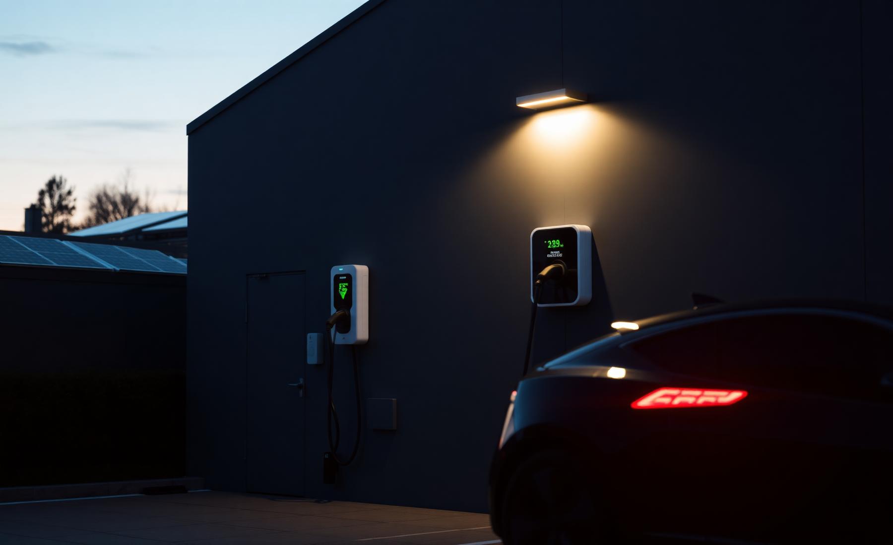 Laddbox och elcentral för elbilsladdning, solceller och batterilager